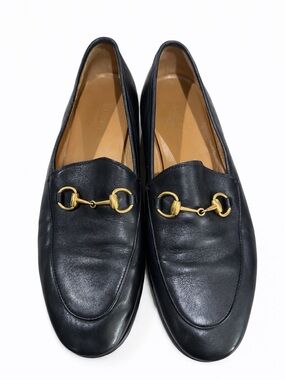 Gucci Horsebit Loafers Black Leather Gold Hardware Women’s Classic Italy Sz 38.5